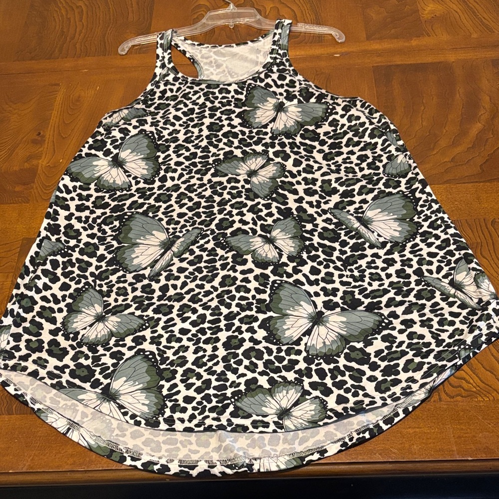 Butterfly and Leopard Print Tank Top